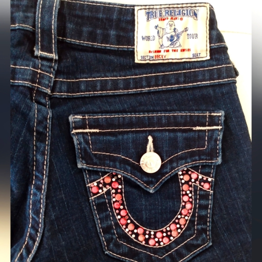 🇱🇷 Authentic TRUE RELIGION Becky 25 Dark Blue Boot cut Low rise